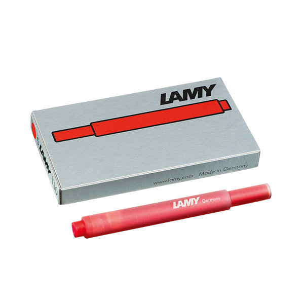 Lamy T10 Ink Cartridges - 5 Cartridges - Red - - Ink Cartridges - Bunbougu