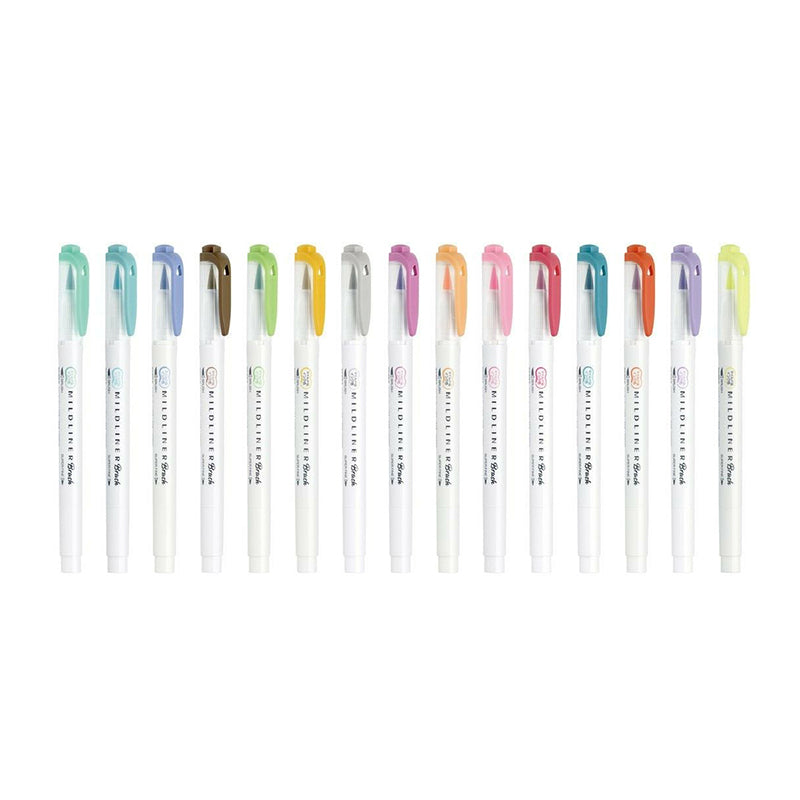 Zebra Mildliner Double-Sided Brush Pen - Fine Bullet Tip/Brush Tip - - Brush Pens - Bunbougu