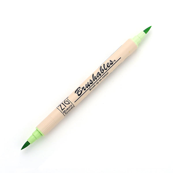 Kuretake Zig Brushables Brush Marker Pen - 24 Colours - 045 Cool Cucumber - Brush Pens - Bunbougu
