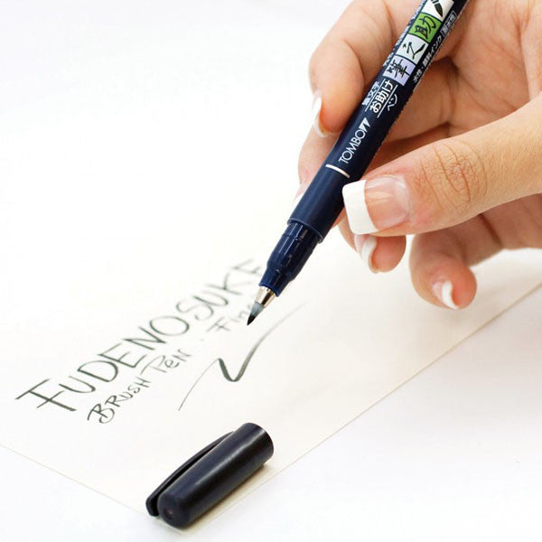 Tombow Fudenosuke Brush Pen - Hard Tip - Black Ink -  - Brush Pens - Bunbougu