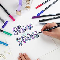 Tombow ABT Dual Brush Pen - 10 Colour Set - Galaxy (Slightly Damaged Packaging) - - Brush Pens - Bunbougu