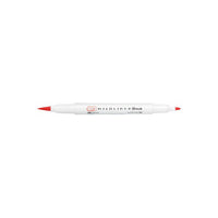 Zebra Mildliner Double-Sided Brush Pen - Fine Bullet Tip/Brush Tip - Mild Marigold - New Colour - Brush Pens - Bunbougu
